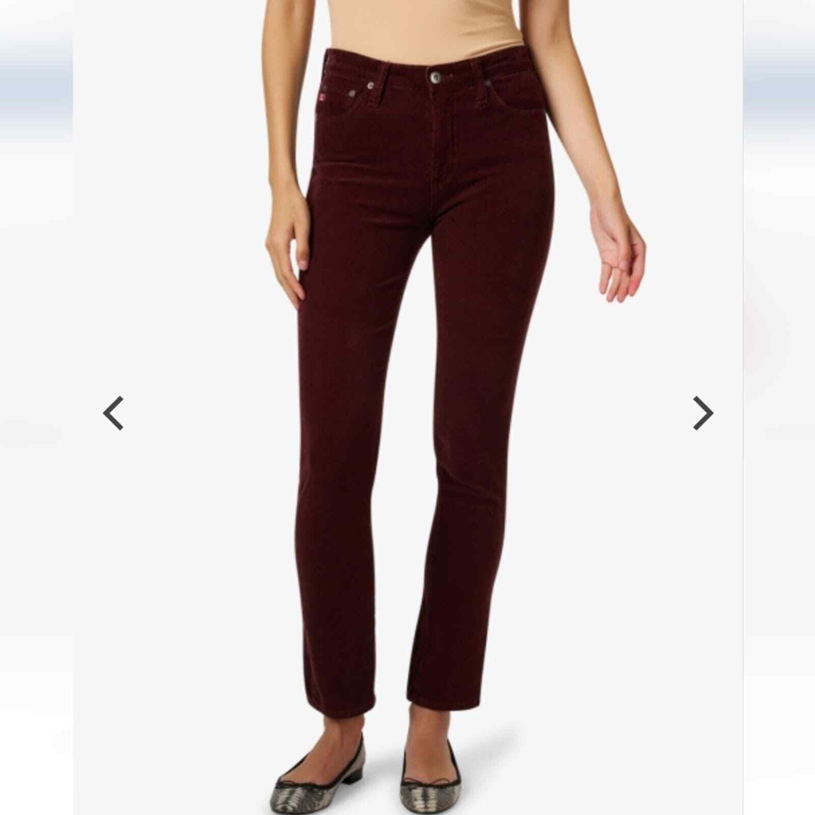 AG Adriano Goldschmied Burgundy Corduroy Legging Super Skinny Stretch Jeans 26 thumbnail 5