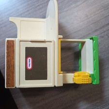 Vintage Little Tikes Party Kitchen Island Dollhouse Furniture Green/Yellow 1989