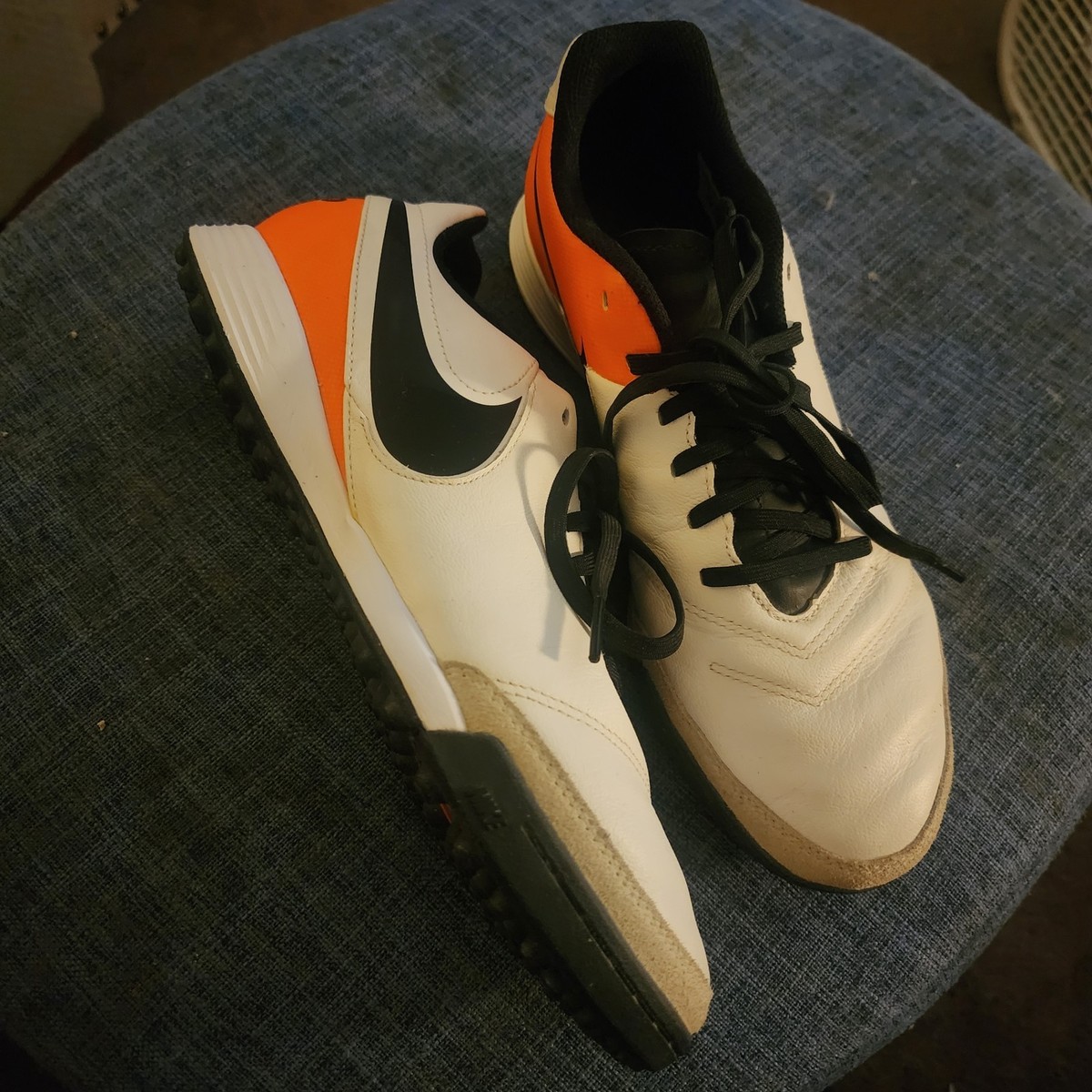 Nike Tiempo Genio II Leather TF - White/Black/Total Orange | eBay