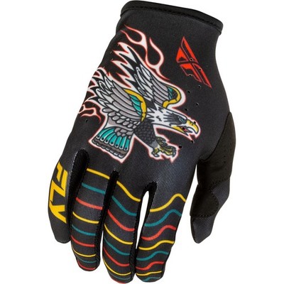 Fly Racing Lite Americana Gloves - Black/Red/Gold - XS 379-714XS
