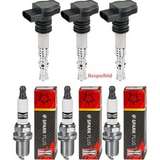 3x MAXGEAR Zündspule + CHAMPION Zündkerze für Seat Alhambra 710 1.4 TSi