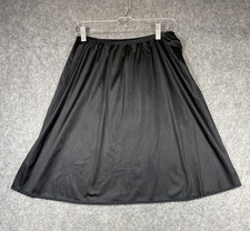 Vanity Fair Skirt Womens Large Black Nylon Pull On Tricot Half Slip Underskirt