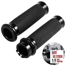 Black Hand Grips 1" Motorcycle Handlebar Grips, Non-Slip Motorcycle Throttle