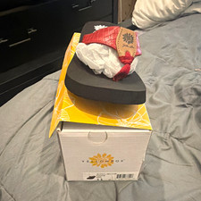 Yellow Box Women's Black/Red Wedge Flip Flop Sandals Comfort Size 11 M