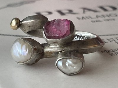 Lilly Barrack Artisan 925 Sterling & 14k Gold Ring