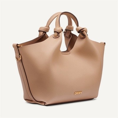 DKNY Women s Beige Satchel Top Handle Bag w/ Detachable Strap, Gold Hardware