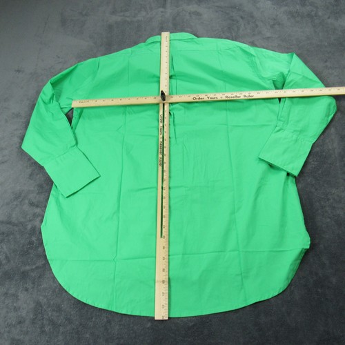 Blanca Shirt Womens Small Green Oversized Shirt Cotton Poplin Button Up NWT - Picture 5 of 9