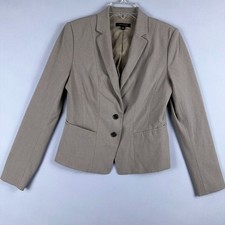 Ann Taylor Blazer Jacket Size 6 Single Breasted Lined Gray Notch Lapels