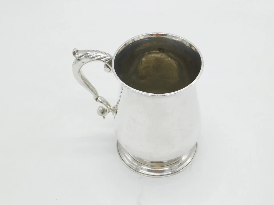 George II Sterling Silver Scrolled Baluster Tankard Antique 1756 London - Image 2 of 4