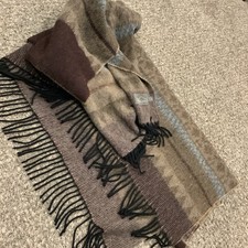 Classic Alpaca Blanket, Alpaca, Wool, Nylon, Brown, Woven, Gorgeous 