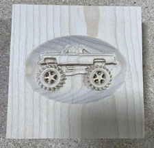 Monster Truck Engraving Wood Corner Trim Block Door Trim Block Window Trim