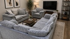 Modern Grey Fabric 3-Seater Sofa - Great Condition