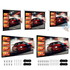 Uimoso Manual/Motorized Projection Screen 72-150 in Wall-Mount Display Screen