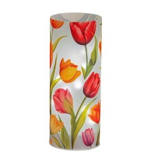 LED Deko Licht Tischlampe Tulpen Zylinder H 20cm satiniert mit Timer Formano F26