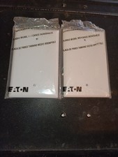 2- Eaton Single Gang 1-Gang Blank Wall Face Plates Outlet Covers White