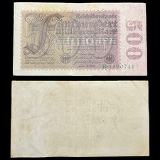 1923 German 500 Million Mark Post WWI WW1 Banknote Militaria Period Item History