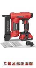 18 Gauge Nail Gun Battery Powered, 2 in 1 Cordless Brad Nailer/Electric Stapler 