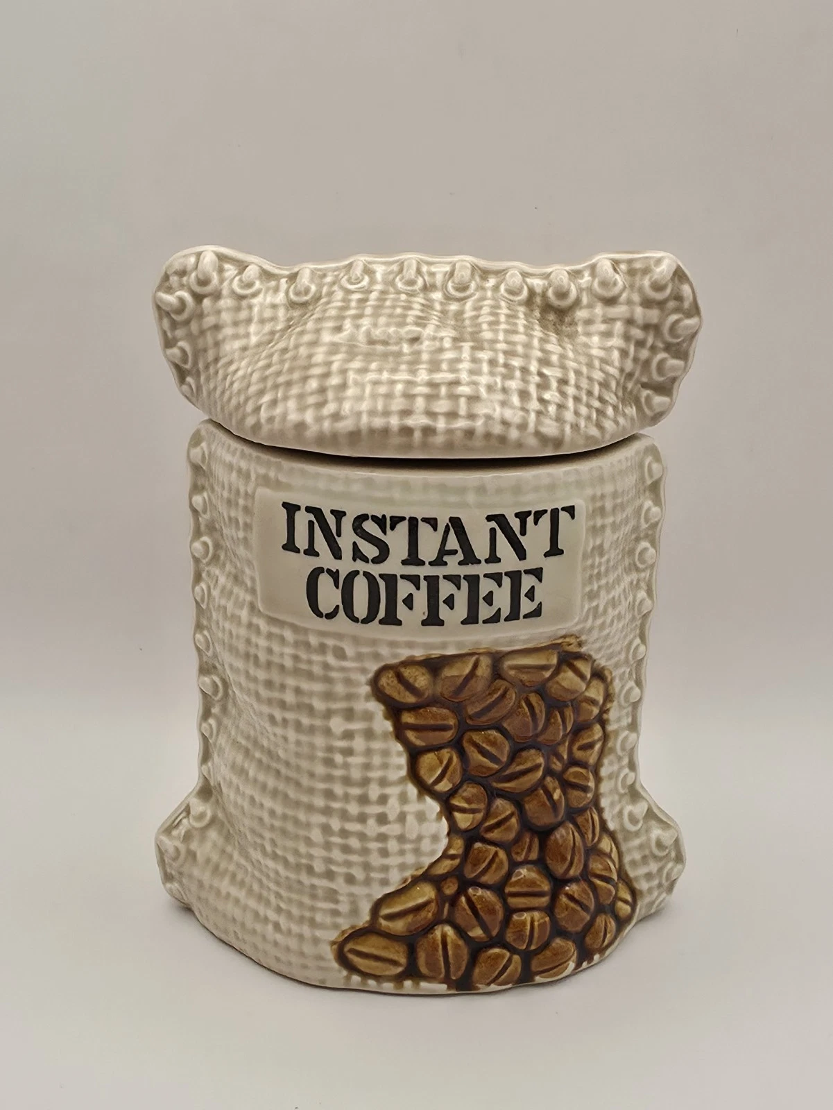 Vintage Instant Coffee Storage Jar Novelty Coffee Bean Sack Canister