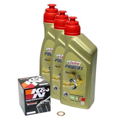 Yamaha Raptor 350 (YFM 350 R), 04-13, Castrol Power1 10w40 Öl, K&N Ölfilter Set