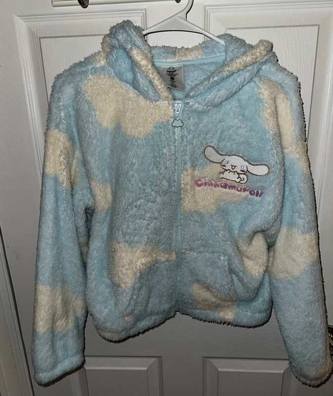 Sanrio Cinnamoroll Cloud Print Full Zip Hoodie Girls XL 