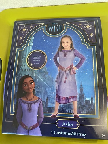 Disney Wish Asha 2 Piece Costume for Toddler 2T Halloween Dress Up Amscan - Picture 1 of 3