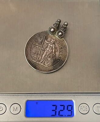 1909 Hong Kong British Trade Dollar Pendant Silver (.900)  KM# T5