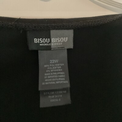 Bisou Bisou Black Solid Dress, Style L131661W, 22W, NWT | eBay