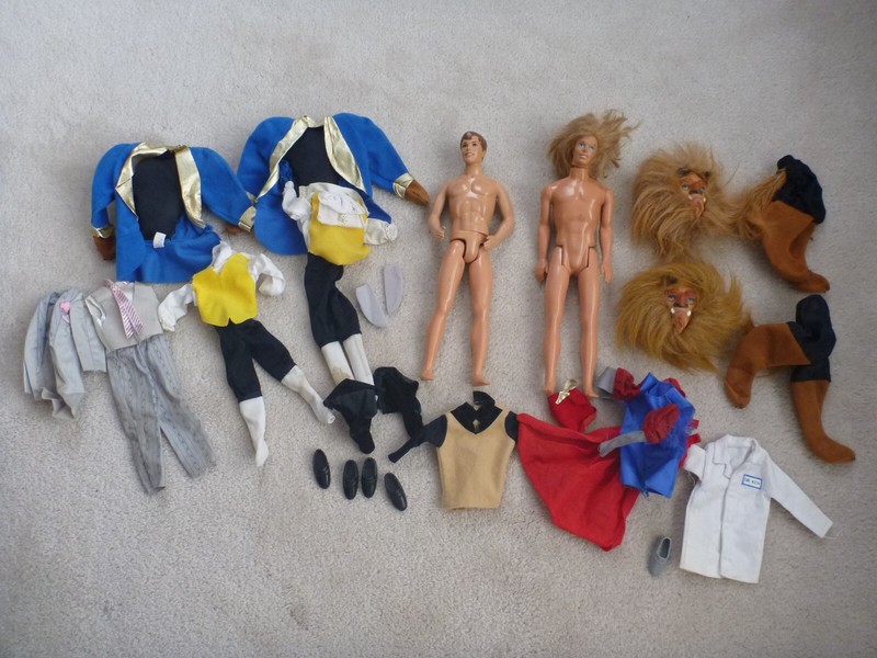 2 Dolls: Disney Beauty And The Beast Barbie 12" Prince Adam Ken Figure + Clothes