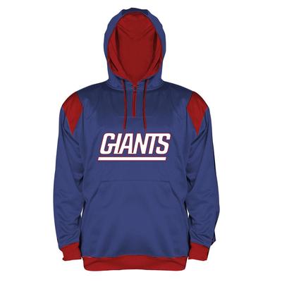 New York Giants MENS Big & Tall 1/4 Zip Pullover Hoody Sweatshirt - Blue