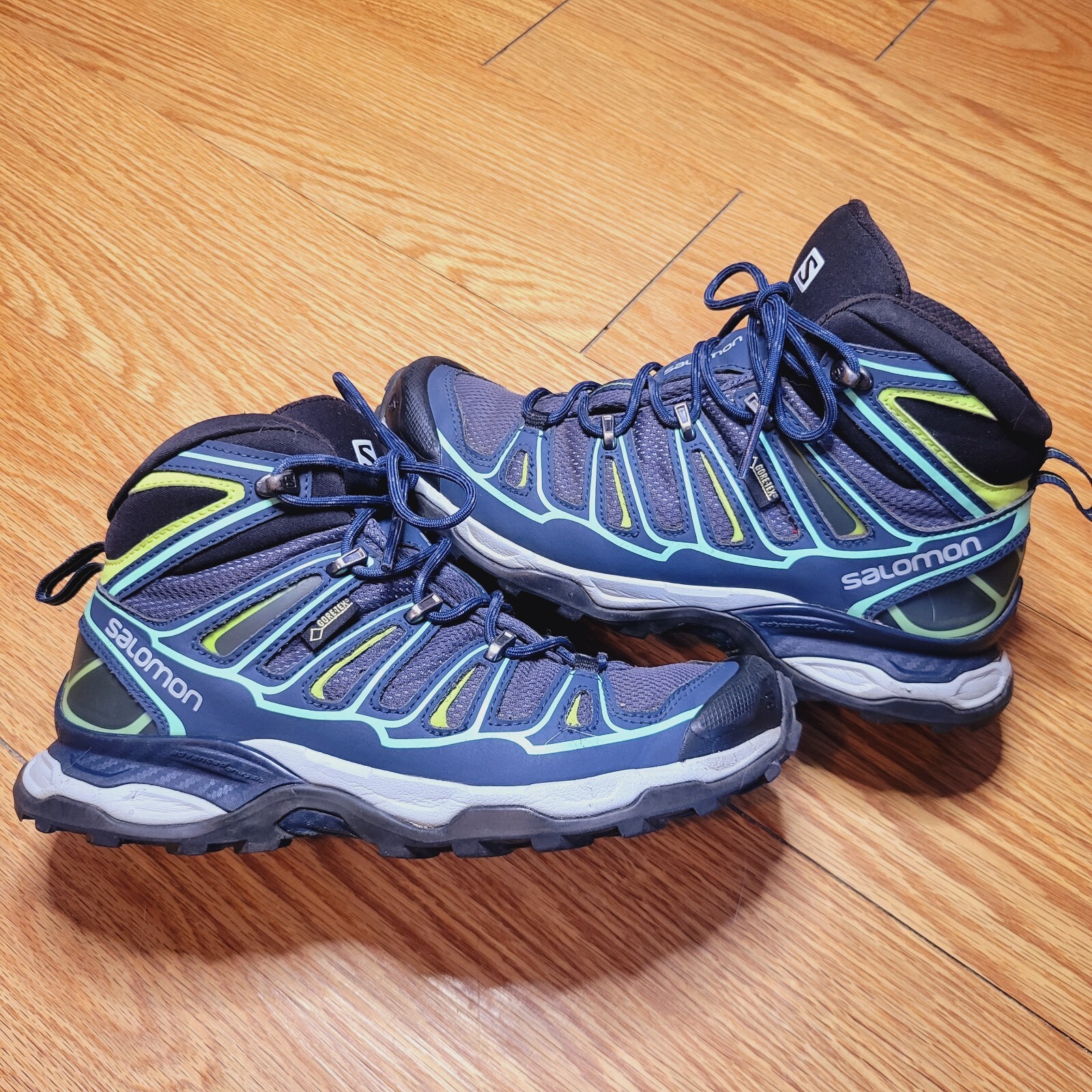 Stivali Salomon X Ultra Mid 2 GTX donna taglia 6 Gore Tex escursionismo outdoor blu verde