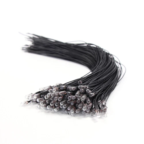 50pcs Pre-wired Grain of Wheat 3mm Clear 12V Mini Bulbs Warm White Light