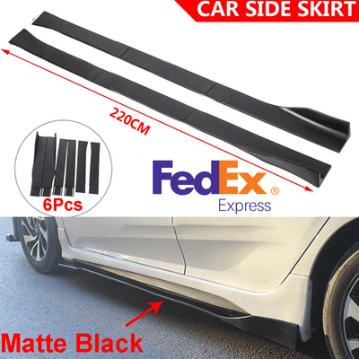 Black Universal Lower Side Skirts Body Kit Rocker Panel Extension Polypropylene Black Universal Lower Side Skirts Body Kit Rocker Panel Extension Polypropylene