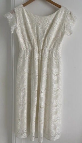 Tiffany Rose White Lace Maternity Dress Party Occasion Size 2 Aus 10/12 Made UK