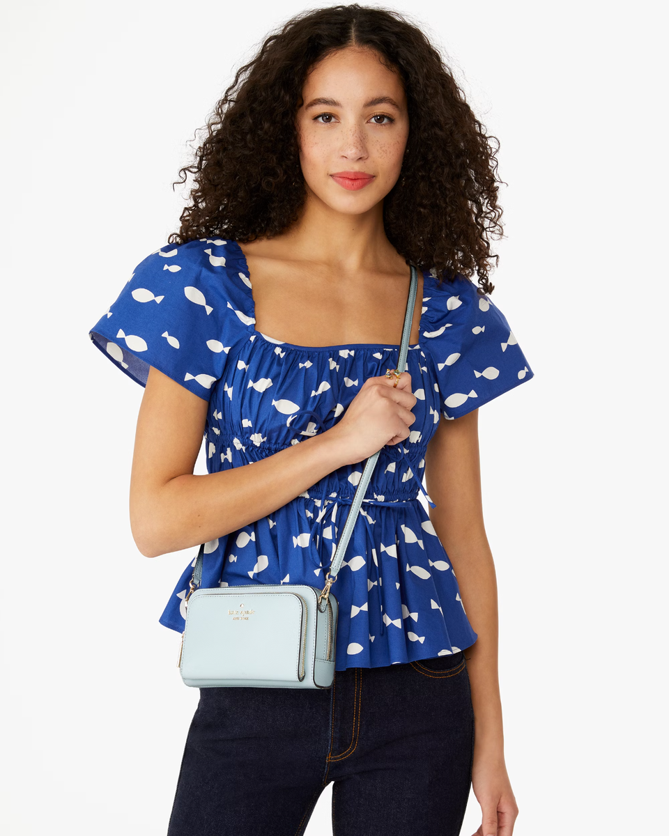 NWB Kate Spade Stacie Dual Zip Crossbody Sky Blue Leather NWB Kate Spade Stacie Dual Zip Crossbody Sky Blue Leather
