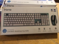 iHOME Universal Corded Desktop PC Bundl Keyboard  Mouse available in GREEN,GRAY
