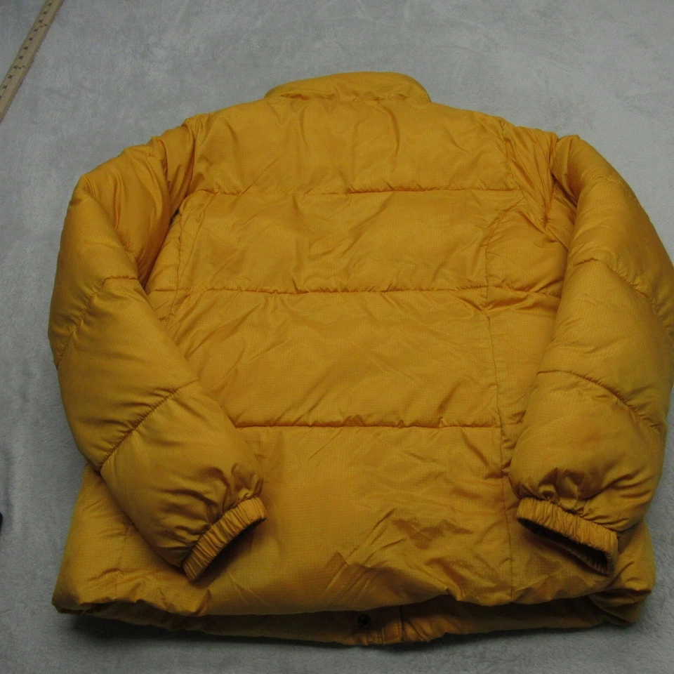 Chaqueta Columbia para mujer mediana amarilla a cuadros gruesa acolchada aislada cálida cremallera completa Foto 3 de 4