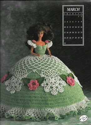 MISS MARCH 1991 FASHION DOLL DRESS ANNIE'S CROCHET PATTERN LEAFLET