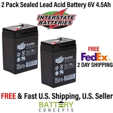2 Pack: Battery 6V 5AH Battery for Power Wheels Harley Rocker - P5065