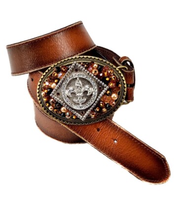 Fluer de Lis Embellished Swark. Crystals & Beads Bling 