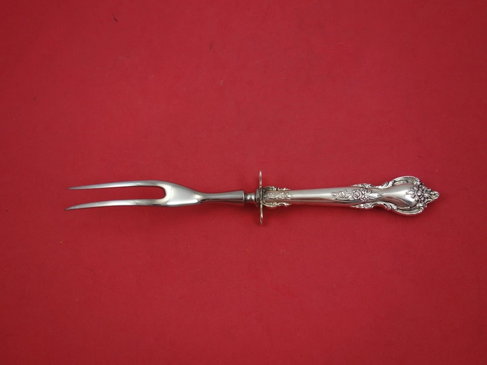 Вилка резная для стейка Delacourt от Lunt из чистого серебра 9 1/8 дюйма - Изображение 2 из 2