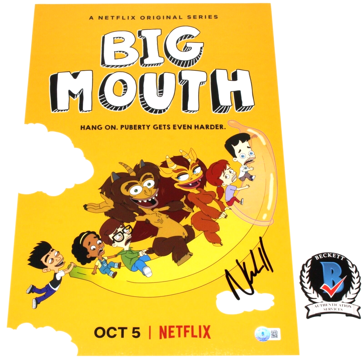 NICK KROLL SIGNED 'BIG MOUTH' 12x18 TV SHOW POSTER PHOTO BECKETT BAS COA