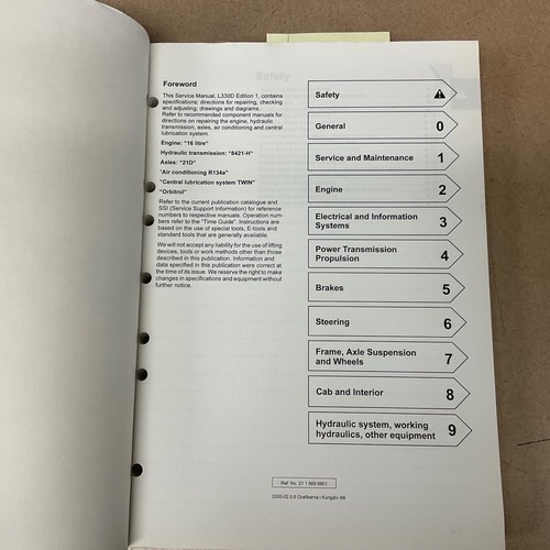 GUÍA MANUAL DE REPARACIÓN DE CARGADOR DE RUEDAS VOLVOLVO MICHIGAN EUCLID L330D - Imagen 2 de 8