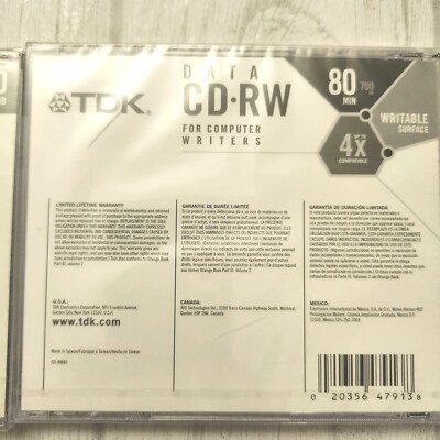 TDK Recordable Compact Disc 650MB / 74 Min CD-RW- CD's W/ Cases