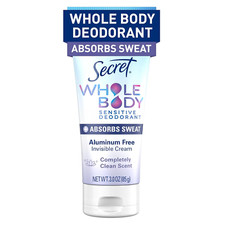 Secret Whole Body Deodorant Dry Feel Cream  Absorbs Sweat for Women, Completely