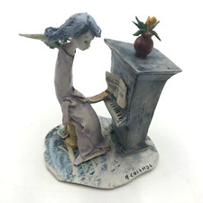 Figurina italiana vintage Lo Scricciolo A.Colombo anni 60 angelo al pianoforte amputato