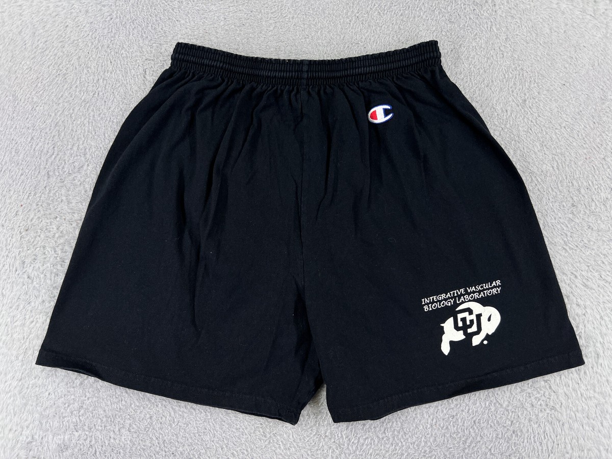 Champion Shorts Youth Large Black Elastic Waist 100% Cotton