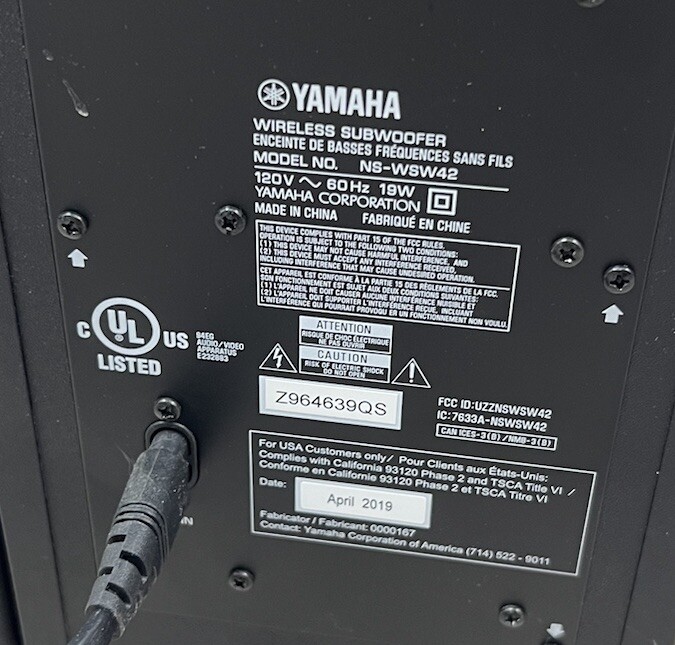 Yamaha YAS-207 & NS-WSW42 200W 2.1-Channel Soundbar System W