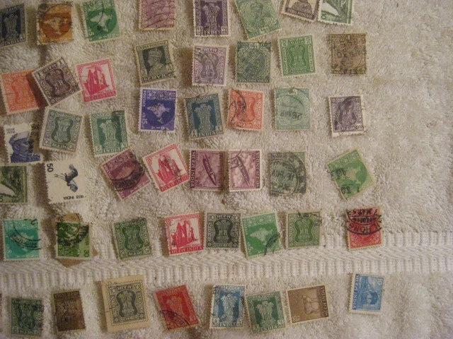 INDIA LOT OF 100+ OLD USED  Off paper $1.00 ship - Image 4 of 4