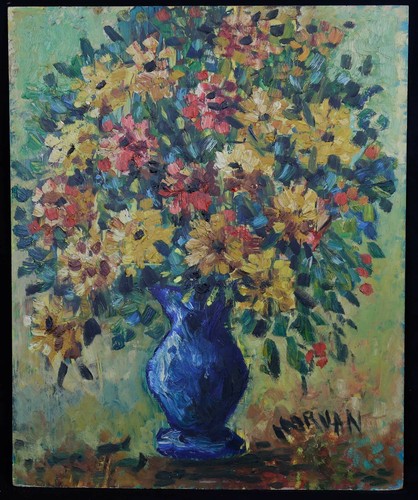 Jean-Jacques MORVAN (1928-2005) Bouquet de fleurs expressionnisme 61 x 50 cm - 第 1/7 張圖片