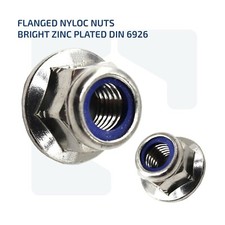 M6 M8 M10 M12 M16 FLANGED NYLOC NYLOCK INSERT LOCKING NUTS STEEL BZP DIN 6926